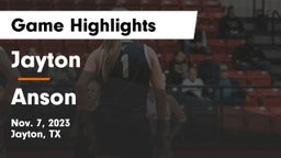 Jayton  vs Anson  Game Highlights - Nov. 7, 2023