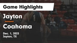 Jayton  vs Coahoma  Game Highlights - Dec. 1, 2023