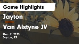 Jayton  vs Van Alstyne JV Game Highlights - Dec. 7, 2023