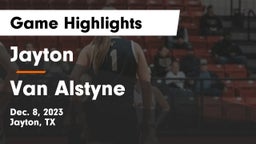 Jayton  vs Van Alstyne  Game Highlights - Dec. 8, 2023