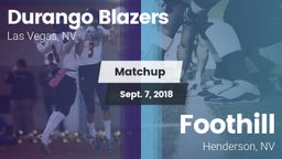 Matchup: Durango  vs. Foothill  2018