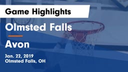 Olmsted Falls  vs Avon  Game Highlights - Jan. 22, 2019