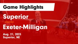 Superior  vs Exeter-Milligan  Game Highlights - Aug. 21, 2023