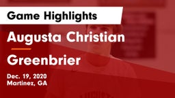 Augusta Christian  vs Greenbrier  Game Highlights - Dec. 19, 2020