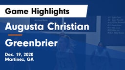 Augusta Christian  vs Greenbrier  Game Highlights - Dec. 19, 2020