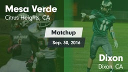 Matchup: Mesa Verde vs. Dixon  2016