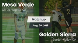 Matchup: Mesa Verde vs. Golden Sierra  2019