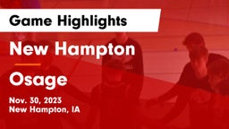 New Hampton  vs Osage  Game Highlights - Nov. 30, 2023