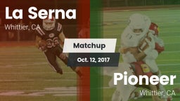 Matchup: La Serna High vs. Pioneer  2017