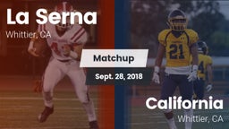 Matchup: La Serna High vs. California  2018