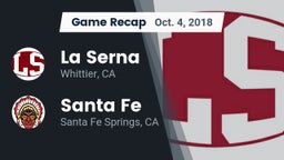 Recap: La Serna  vs. Santa Fe  2018