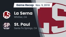 Recap: La Serna  vs. St. Paul  2018