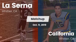 Matchup: La Serna High vs. California  2019