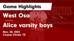 West Oso  vs Alice varsity boys Game Highlights - Nov. 30, 2023