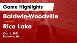 Baldwin-Woodville  vs Rice Lake  Game Highlights - Oct. 1, 2022