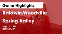 Baldwin-Woodville  vs Spring Valley Game Highlights - Sept. 7, 2023