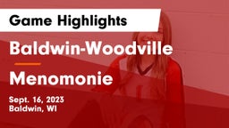 Baldwin-Woodville  vs Menomonie  Game Highlights - Sept. 16, 2023