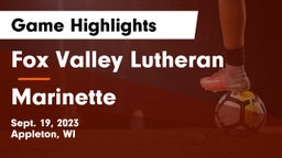 Fox Valley Lutheran  vs Marinette  Game Highlights - Sept. 19, 2023