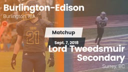 Matchup: Burlington-Edison vs. Lord Tweedsmuir Secondary 2018