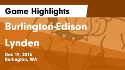 Burlington-Edison  vs Lynden  Game Highlights - Dec 19, 2016
