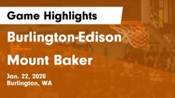 Burlington-Edison  vs Mount Baker Game Highlights - Jan. 22, 2020