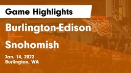 Burlington-Edison  vs Snohomish  Game Highlights - Jan. 14, 2022