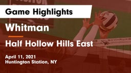 Whitman  vs Half Hollow Hills East Game Highlights - April 11, 2021