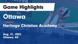 Ottawa  vs Heritage Christian Academy Game Highlights - Aug. 31, 2023