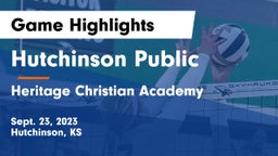 Hutchinson Public  vs Heritage Christian Academy Game Highlights - Sept. 23, 2023