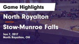 North Royalton  vs Stow-Munroe Falls  Game Highlights - Jan 7, 2017