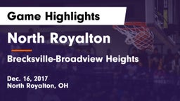North Royalton  vs Brecksville-Broadview Heights  Game Highlights - Dec. 16, 2017