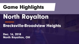 North Royalton  vs Brecksville-Broadview Heights  Game Highlights - Dec. 16, 2018