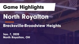 North Royalton  vs Brecksville-Broadview Heights  Game Highlights - Jan. 7, 2020