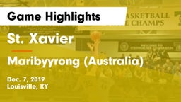 St. Xavier  vs Maribyyrong (Australia) Game Highlights - Dec. 7, 2019