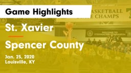 St. Xavier  vs Spencer County  Game Highlights - Jan. 25, 2020