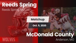 Matchup: Reeds Spring High vs. McDonald County  2020