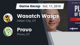 Recap: Wasatch Wasps vs. Provo  2018