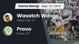 Recap: Wasatch Wasps vs. Provo  2019