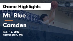 Mt. Blue  vs Camden  Game Highlights - Feb. 10, 2022