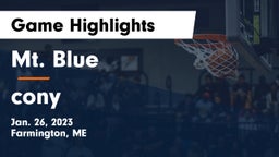 Mt. Blue  vs cony Game Highlights - Jan. 26, 2023