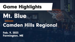 Mt. Blue  vs Camden Hills Regional  Game Highlights - Feb. 9, 2023