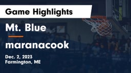 Mt. Blue  vs maranacook Game Highlights - Dec. 2, 2023