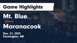 Mt. Blue  vs Maranacook Game Highlights - Dec. 21, 2023