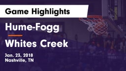 Hume-Fogg  vs Whites Creek  Game Highlights - Jan. 23, 2018