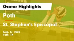 Poth  vs St. Stephen's Episcopal  Game Highlights - Aug. 17, 2023