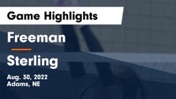 Freeman  vs Sterling  Game Highlights - Aug. 30, 2022