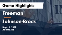 Freeman  vs Johnson-Brock  Game Highlights - Sept. 1, 2022