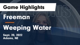 Freeman  vs Weeping Water  Game Highlights - Sept. 20, 2022