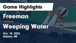 Freeman  vs Weeping Water  Game Highlights - Oct. 10, 2022