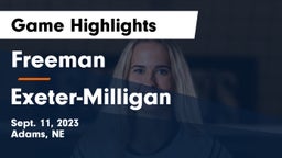 Freeman  vs Exeter-Milligan  Game Highlights - Sept. 11, 2023